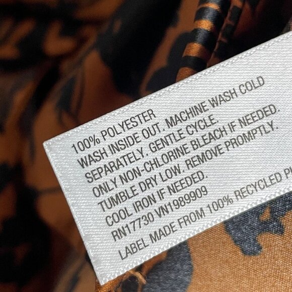 Future Collective Kahlana Barfield Brown Blouse‎ Black Brown  Palm S Satin - Picture 6 of 6